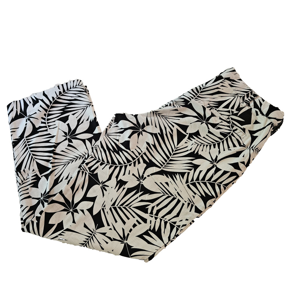 LOUDMOUTH Golf Pants Tropical Leaf Black/White Men’s 34X30